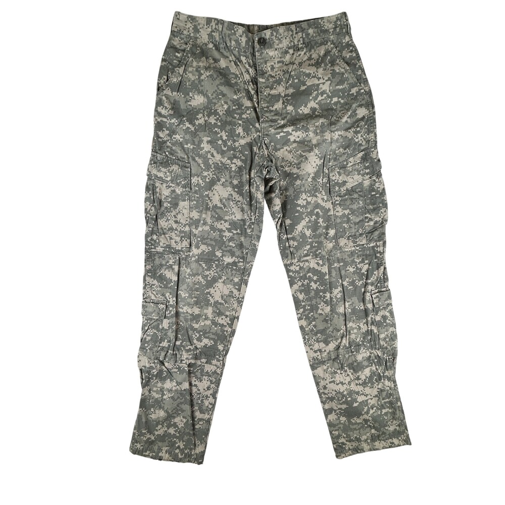US Army ACU Digital Camo Pants Mens Medium Long Military Cargo Button Fly Unifor